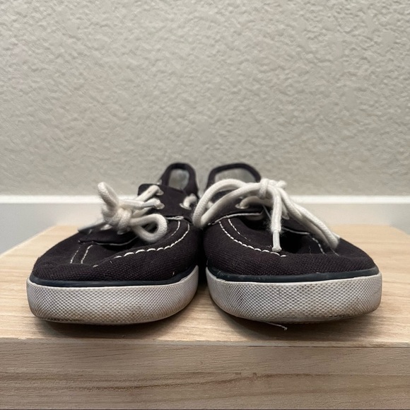 Polo Ralph Lauren Navy Blue & White Low Top Canvas Sneakers 3 - Picture 4 of 6